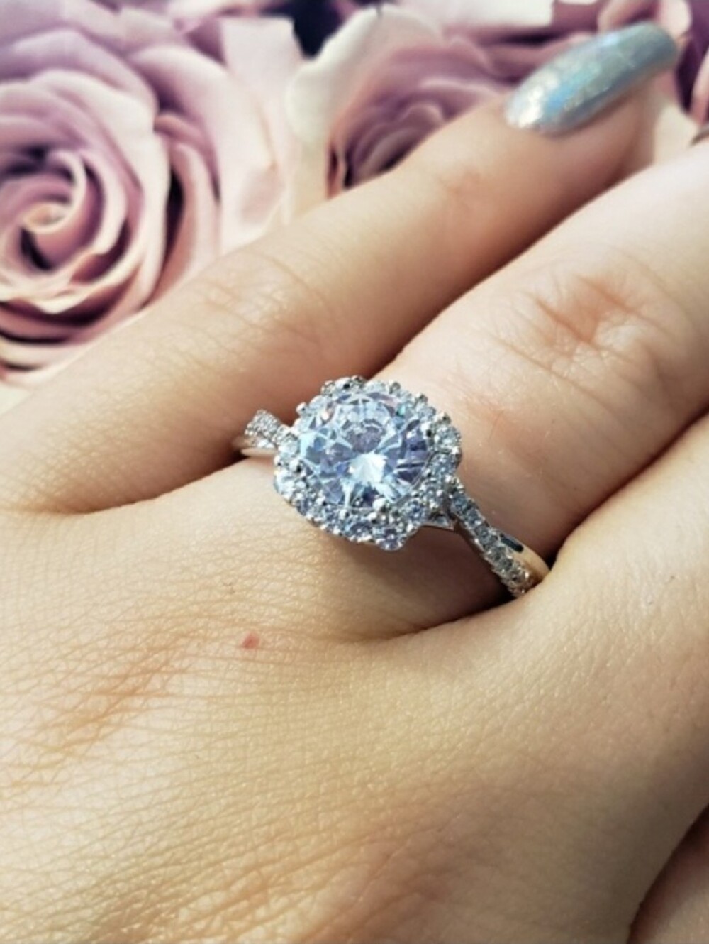 14k Swarovski ring